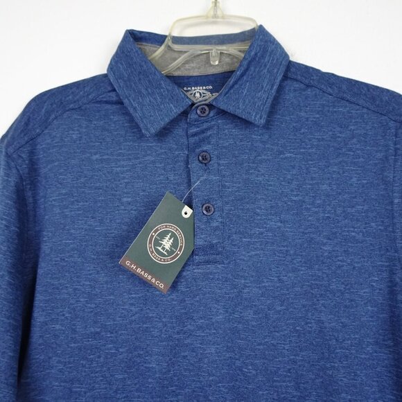 GH Bass Polo Shirt Men's Size S Blue Moisture Wicking Stretch - Picture 2 of 8